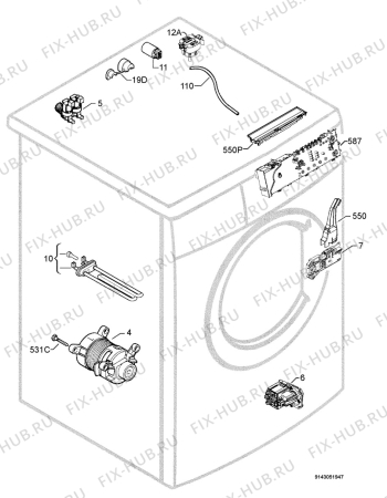 Взрыв-схема стиральной машины Zanussi ZWG5101 - Схема узла Electrical equipment 268